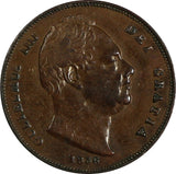 Great Britain William IV Copper 1836 Farthing XF/aUNC KM# 705 (19 370)