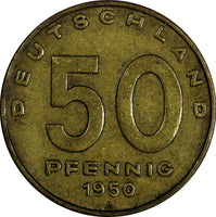 Germany - Democratic Republic (DDR) Aluminum-Bronze 1950 A 50 Pfennig KM# 4 (29)
