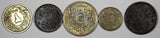 Egypt LOT OF 5 COINS Muhammad V  1909-1914 1/20 ,5/10,1/10,1/40,2/10 Qirsh (719)