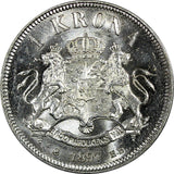 Sweden Oscar II Silver 1897 EB 1 Krona Mintage-735,391 aUNC/UNC KM# 760 (22 248)