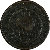 HAITI Copper 1831 // AN 28 1 Centime Ex.Wolfgang Schuster KM# A21 (17 553)