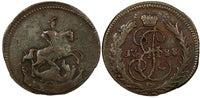 Russia Catheina II Copper 1788 Denga Large Planchet 24,8mm Moscow C# 56.1  (019)