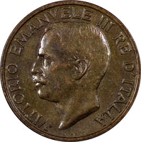 Italy Vittorio Emanuele III Bronze 1936-R 10 Centesimi aUNC  SCARCE KM# 60 (490)