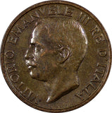 Italy Vittorio Emanuele III Bronze 1936-R 10 Centesimi aUNC  SCARCE KM# 60 (490)