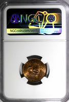 Great Britain George VI Bronze 1946 Farthing NGC MS63 RB RED TONING KM# 843