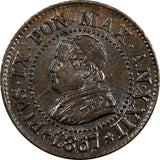 Italian States PAPAL STATES  Pius IX Copper 1867 R 1 Centesimo UNC KM# 1370 (60)
