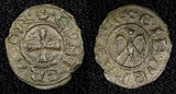 ITALY, Kingdom of Sicily. Henry VI and Constance. 1194-1197. BI Denaro (22 603)