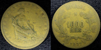 BRAZIL Aluminum-Bronze 1927 1000 Reis KM# 525 (23 058)