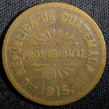 Guatemala Provisional Coinage Copper 1915 25 Centavos KM# 231 (23 326)