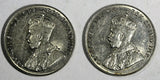 Canada George V LOT OF 2 COINS 1929 5 Cents KM# 29