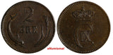 Denmark Christian IX 1874 CS 2 Ore 1st Year For Type KM# 793.1 (15 605)