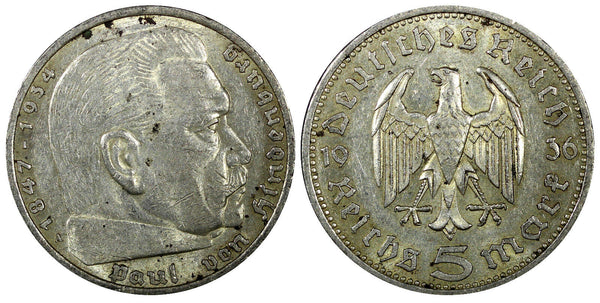 Germany - Third Reich Silver 1936 A 5 Reichsmark Berlin Mint KM# 86 (22 305)