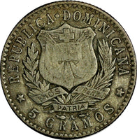 Dominican Republic Silver 1897 20 Centavos USA Philadelphia mint KM# 14 (18 752)