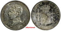 SPAIN Alfonso XIII Silver 1905 SM-V 2 Pesetas 1 YEAR TYPE KM# 725 (14 668)