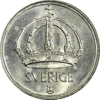 Sweden Gustaf V (1907-1950) Silver 1950 10 Öre UNC KM# 813 (22 059)