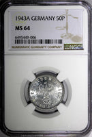 Germany - Third Reich 1943 A 50 Reichspfennig WWII Issue NGC MS64 KM# 96 (6)
