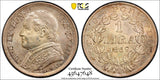 Italy PAPAL STATES  Pius IX Silver 1869-R 1 Lira PCGS MS63 KM# 1387 (48)