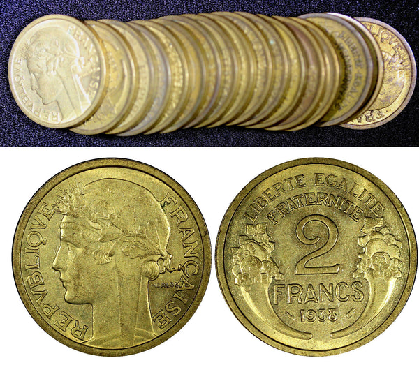 France Aluminum-Bronze 1938 2 Francs KM# 886 RANDOM PICK (1 Coin) (170)