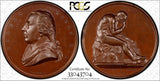 Great Britain MEDAL 1858 Thomas Banks by L.C. Wyon PCGS UNC DET.Eimer-1523 (4)