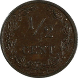 Netherlands Wilhelmina I Bronze 1906 1/2 Cent KM# 133 (17 530)