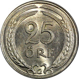 Sweden Gustaf V Nickel-Bronze 1940 G 25 Öre GEM BU  KM# 798 (22 037)