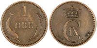 Denmark Christian IX Bronze 1902 CS 1 Øre KM# 792.2 (21 379)