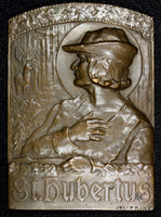 AUSTRIA Medal Bronze plaque (1961) Shooting by J.O.Prinz 133.46 g. 57,5 x 80,6 m