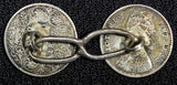 India-British Victoria (1837-1901) Silver 1877 2 Annas Pair of Cufflinks KM# 488