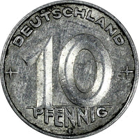 Germany - Democratic Republic Aluminum 1952 E 10 Pfennig SCARCE KM# 7 (17 286)