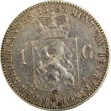 Netherlands Wilhelmina I Silver 1898 1 Gulden 28mm Coronation Issue KM# 122.1