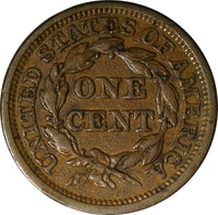 US 1846 1c. Large Cent  BRAIDED HAIR TALL DATE   Ex. LUX FAMILY COLL (14 062)