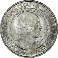 SWEDEN Gustaf V Silver 1921 W 2 Kronor 400th Political Liberty KM# 799 (106)