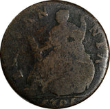 Great Britain William III Copper 1701 1/2 Penny ERROR "BRITANNIA"RARE KM# 503(8)