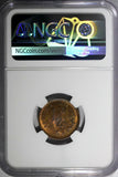 Rhodesia Bronze 1975 1/2 Cent NGC MS64 RB TONING KM# 9 (004)