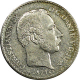 Denmark Christian IX Silver 1871 CS 4 Skilling Rigsmont aXF  KM# 775.2 (4397)