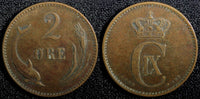 Denmark Christian IX Bronze 1899 VBP 2 Ore  KM# 793.2 (23 779)