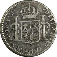 Mexico SPANISH COLONY Charles IV 1790 Mo FM 1 Real 1 YEAR TYPE SCARCE KM# 80 (7)