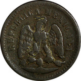 Mexico SECOND REPUBLIC Copper 1891 Do 1 Centavo Durango Mint RARE KM# 391.2