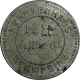 GERMANY Zinc Token 1/4 Liter  FAẞBIER SCHWABING KRANKENHAUS 31mm (18 401)