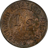 Costa Rica Coffee Token - Sociedad Alvarado Chacon 1/2 REAL Rulau CR49 (18 607)