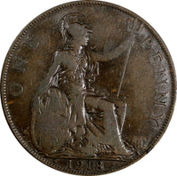 Great Britain George V 1918 H 1 Penny Ralph Heaton & Sons, Birmingham KM# 810(4)