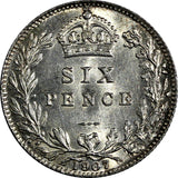 Great Britain Edward VII Silver 1907 6 Pence ch.XF Condition KM# 799 (19 999)