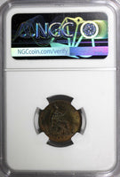 Great Britain Victoria Bronze 1890 Farthing NGC MS64 BN NICE TONING  KM# 753