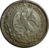 Mexico FIRST REPUBLIC Silver 1857 Zs MO 1 Real Zacatecas Mint KM# 372.10