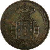 Angola Pedro V Copper 1858 1/2 Macuta 37 mm KM# 58 Ex.W Schuster (15 581)