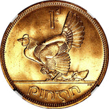 Ireland Republic Bronze 1968 Penny NGC MS66 RD NICE RED Hen with chicks KM11/002