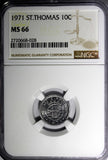 Saint Thomas & Prince Island 1971 10 Centavos NGC MS66 TOP GRADED KM# 15a (028)