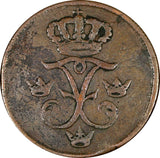Sweden Frederick I Copper 1731 S.M. 1 ORE Early Date Type KM#416.1  (21 353)