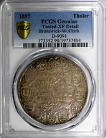 Germany BRUNSWICK-WOLFENBUTTEL Heinrich Julius Silver 1597 Taler PCGS XF DET