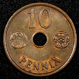 FINLAND Copper 1942 10 Pennia UNC Condition WWII KM# 33.1 RANDOM PICK ( 1 Coin)